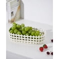 thumbnail image 1 of UPWOIGH Large Beige Oval Glazed Ceramic Fruit Basket 12.59x6.53x3.54in Big Modern Table Decor Handmade Premium Personalized Ceramic Decorative Storage Organizer for Kitchen, Breads,Vegetables C104, 1 of 3