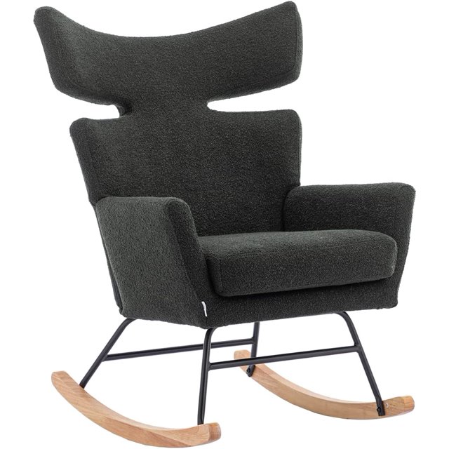 UPYOOE Rocking Chair Nursery Modern Accent Rocker Armchair Teddy