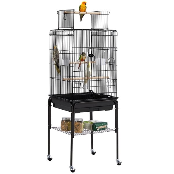 Picture of UPZE Open Top Rolling Parrot Bird Cage for Cockatiel Sun Parakeet Green ...
