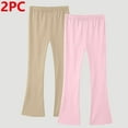 thumbnail image 1 of UQJfacai 2 Pack Girls Flare Leggings Kids Bell Bottom Yoga Pants Stretchy Soft Cotton Pants Fall Winter Casual Elastic Waist Tights Pants 3-14 Years, 1 of 7