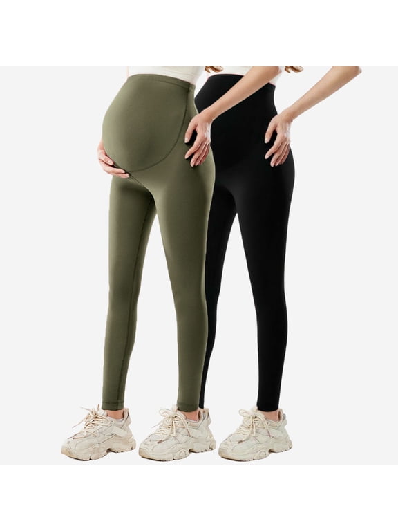 3 Pack Womens Maternity Leggings Over The Belly Active Wear Stretch High Waisted Workout Yoga Pregnancy Tights Pants S-XL