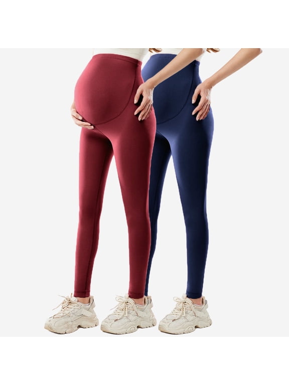 3 Pack Womens Maternity Leggings Over The Belly Active Wear Stretch High Waisted Workout Yoga Pregnancy Tights Pants S-XL