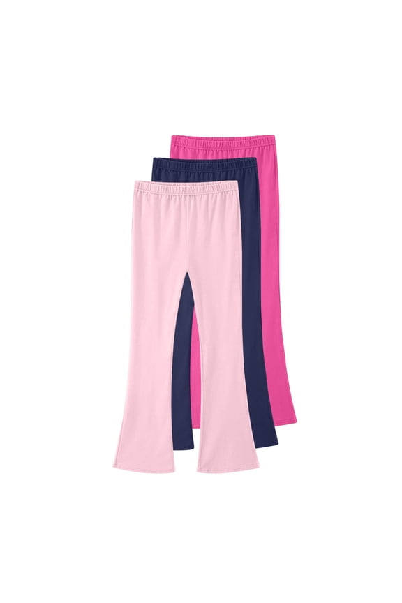 3 Pcs Girls Flare Leggings Kids Elastic High Waisted Bell Bottom Yoga Pants Fall Winter Casual Cotton Tights Pants 3-15 Years