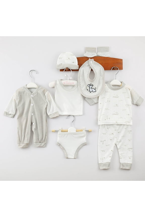8 Piece Newborn Girl Clothes Preemie Cotton Cute Color Block Baby Outfit Pants Layette New Born Boy Clothing Set
