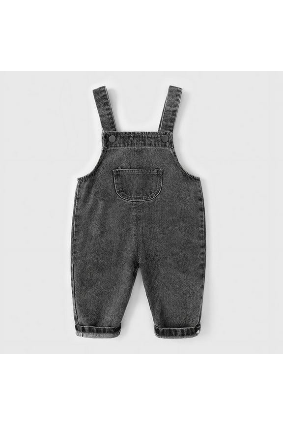 Baby Boy Denim Overalls Toddler Buttons Soft Cotton Cute Workwear Bib Pants Jeans Jumpsuit with Pocket 0-3 Years