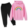 thumbnail image 1 of UQJfacai Baby Clothes for Girls Boy Heart Print Long Sleeve Hoodie Elastic Waist Sweatpants Fall Winter Outfit 2 Piece Toddler Sweatsuit Set, 1 of 2