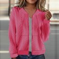 thumbnail image 1 of UQJfacai Bomber Jacket Women Textured Lightweight Zip Up Jackets Fashion Fall Coats Long Sleeve Causal Outerwear with Pockets, 1 of 6