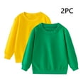 thumbnail image 1 of UQJfacai Boys 2 Pack Cotton Crewneck Sweatshirt Kid Toddler Fall Winter Casual Loose Fit Solid Long Sleeve Pullover Tops 1-9 Years, 1 of 7