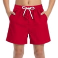 thumbnail image 1 of UQJfacai Boys Athletic Running Shorts Kids Summer Casual Wide Leg Drawstring Elastic Waist Soccer Shorts with Pockets 4-15 Years, 1 of 6