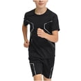 thumbnail image 1 of UQJfacai Boys Athletic Shorts and Graphic Tees Set Kids Youth Active Performance 2 Piece Summer Clothes Outfits 12-16 Years, 1 of 5