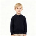 thumbnail image 1 of UQJfacai Boys Cardigan Sweater Full Zip Up Sweatshirt Long Sleeve School Uniform Kids Stand Collar Fall Jacket Winter Clothes 9M-9T, 1 of 6