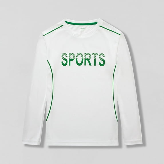 UQJfacai Boys Compression Shirts Youth Quick Dry Athletic Workout Undershirts Kids Active Crewneck Long Sleeve Basic Layering Tee Tops 6-16 Years