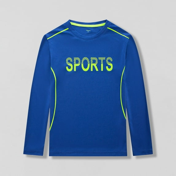 UQJfacai Boys Compression Shirts Youth Quick Dry Athletic Workout Undershirts Kids Active Crewneck Long Sleeve Basic Layering Tee Tops 6-16 Years