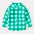 thumbnail image 1 of UQJfacai Boys Girls Plaid Shirt Casual Long Sleeve Button Down Shirts School Uniform Kids Fall Winter Cute Clothes with Pocket 6M-8Y, 1 of 7