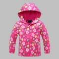 thumbnail image 1 of UQJfacai Boys Girls Rain Jacket Lightweight Waterproof Fleece Lined Raincoat with Pockets Fashion Floral Printed Zip Up Hooded Windbreakers for Kids 2-12 Years, 1 of 8