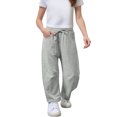 thumbnail image 1 of UQJfacai Boys Girls Wide Leg Sweatpants Kids Baggy Jogger Pants Fall Casual Drawstring Elastic Waist Straight Athletic Workout Pants 4-15 Years, 1 of 5