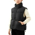 thumbnail image 1 of UQJfacai Boys Puffer Vest Kids Stand Collar Sleeveless Zip Up Winter Warm Jacket Casual Padded Gilet Outerwear with Pockets 3-13 Years, 1 of 8