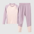 thumbnail image 1 of UQJfacai Boys Thermal Underwear Sets Color Block Raglan Crewneck Long Sleeve Top Bottoms Warm Winter Fleece Lined Two Piece Outfits 2-17 Years, 1 of 3