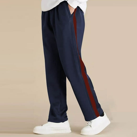 UQJfacai Boys Wide Leg Sweatpants Elastic High Waisted Baggy Sweat Pants Kids Active Striped Track Pants with Pockets 8-18 Years