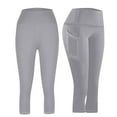 thumbnail image 1 of UQJfacai Capri Leggings with Pockets for Women Stretch High Waisted Crop Leggings Butt Lifting Tummy Control Capris Yoga Pants S-3XL, 1 of 9