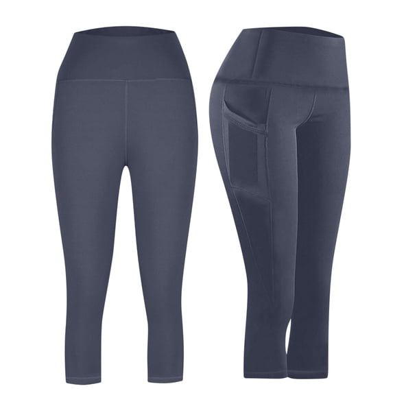 UQJfacai Capri Leggings with Pockets for Women Stretch High Waisted Crop Leggings Butt Lifting Tummy Control Capris Yoga Pants S-3XL