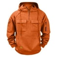 thumbnail image 1 of UQJfacai Cargo Hoodies for Men Quarter Zip Pullover Sweatshirt Long Sleeve Hooded Workout Gym Fashion Outdoor Hoodie with Pockets, 1 of 2