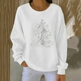 thumbnail image 1 of UQJfacai Christmas Sweatshirts for Women Christmas Tree Print Crewneck Sweater Ribbed Loose Fit Long Sleeve Xmas Holiday Pullover Tops, 1 of 4