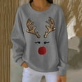 thumbnail image 1 of UQJfacai Christmas Sweatshirts for Women Christmas Tree Print Crewneck Sweater Ribbed Loose Fit Long Sleeve Xmas Holiday Pullover Tops, 1 of 4