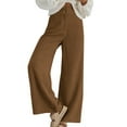 thumbnail image 1 of UQJfacai Corduroy Pants Women High Waisted Double Buttoned Lounge Pants Stretchy Loose Fit Wide Leg Baggy Trousers with Pockets, 1 of 7