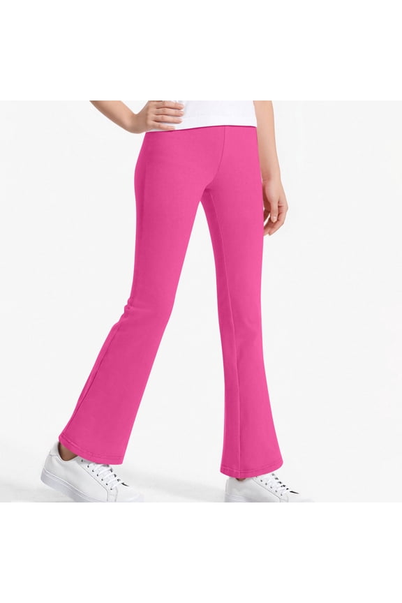 Flare Leggings for Girls Elastic Waist Yoga Pants Bootcut Bell Bottoms Pants Kids Fall Trendy Preppy Clothes 3-14 Years