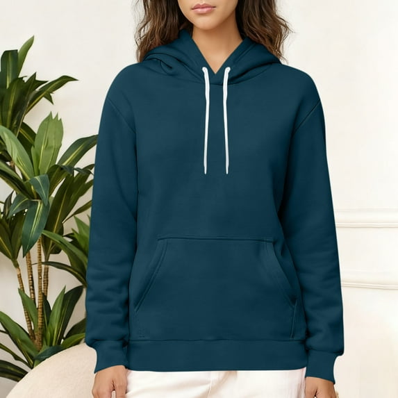 UQJfacai Fleece Hoodie Women Casual Winter Warm Sherpa Lined Pullover Tops Fall Cozy Long Sleeve Hooded Sweatshirt with Pocket