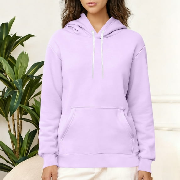 UQJfacai Fleece Hoodie Women Casual Winter Warm Sherpa Lined Pullover Tops Fall Cozy Long Sleeve Hooded Sweatshirt with Pocket