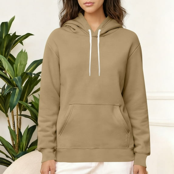 UQJfacai Fleece Hoodie Women Casual Winter Warm Sherpa Lined Pullover Tops Fall Cozy Long Sleeve Hooded Sweatshirt with Pocket