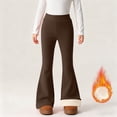 thumbnail image 1 of UQJfacai Fleece Lined Leggings Girls Winter Thermal Warm High Waisted Flare Pants Tummy Control Butt Lifting Workout Yoga Pants 4-15 Years, 1 of 9
