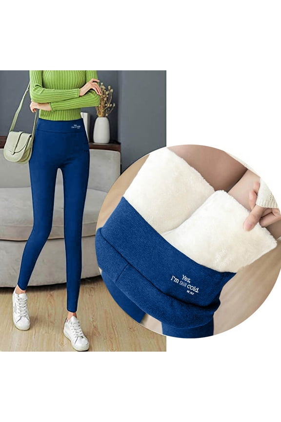 Fleece Lined Leggings Women Fall Winter Thermal Warm High Waisted Yoga Pants Letter Print Tummy Control Tight Pants Bottoms