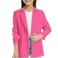 thumbnail image 1 of UQJfacai Girls Blazer Jacket Long Sleeve Teen Notched Collar with Pocket Fall Winter Open Front Casual Kids Blazers Suit 3-14 Years, 1 of 3