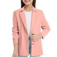 thumbnail image 1 of UQJfacai Girls Blazer Jacket Long Sleeve Teen Notched Collar with Pocket Fall Winter Open Front Casual Kids Blazers Suit 3-14 Years, 1 of 3