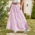 thumbnail image 1 of UQJfacai Girls Boho Casual Elastic High Waist Tiered Ruffle Hem Swing Maxi Skirt Lids Flared Summer Long Skirts 4-15 Years, 1 of 9