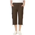 thumbnail image 1 of UQJfacai Girls Capri Pants Kids Elastic Waist Capris Cropped Pants Lounge Workout Casual Cargo Sweatpants with Pockets 5-16 Years, 1 of 7