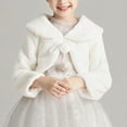 thumbnail image 1 of UQJfacai Girls Faux Furs Bolero Dress Coat Jacket Princess Shawl Shrug Bridesmaid Tippet Cape Cardigan for Wedding Party 1-16 Years, 1 of 8