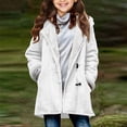 thumbnail image 1 of UQJfacai Girls Faux Suede Long Trench Coat Single Breasted Pea Coats Winter Jackets Sherpa Lined Hooded Overcoat Outerwear with Pocekts, 1 of 5
