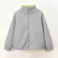 thumbnail image 1 of UQJfacai Girls Fleece Jacket Kids Boys Zip Up Stand Collar Sherpa Coat Fall Winter Fuzzy Soft Warm Casual Outerwear 3-12 Years, 1 of 7