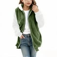 thumbnail image 1 of UQJfacai Girls Fleece Jacket Kids Color Block Zip Up Fall Jackets Casual Outerwear Long Sleeve Hooded Winter Coat with Pockets 5-14 Years, 1 of 4
