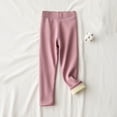 thumbnail image 1 of UQJfacai Girls Fleece Lined Leggings Elastic Waist Bottoms Pants Kids Cotton Soft Fall Winter Warm Strechy Athletic Yoga Pants 3-13 Years, 1 of 3