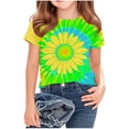 thumbnail image 1 of UQJfacai Girls Floral Short Sleeve Shirt Kids Summer Fashion Crewneck Tops Casual Soft Graphic Tees Blouse 3-14 Years, 1 of 5