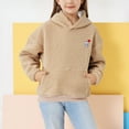 thumbnail image 1 of UQJfacai Girls Fuzzy Fleece Hoodies Sherpa Long Sleeve Hooded Pullover Sweatshirt with Pocket Kids Soft Comfy Casual Loose Fall Winter Outwear Coat 5-14 Years, 1 of 7