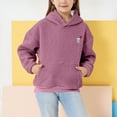 thumbnail image 1 of UQJfacai Girls Fuzzy Fleece Hoodies Sherpa Long Sleeve Hooded Pullover Sweatshirt with Pocket Kids Soft Comfy Casual Loose Fall Winter Outwear Coat 5-14 Years, 1 of 7