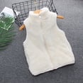 thumbnail image 1 of UQJfacai Girls Fuzzy Fleece Vest Toddler Sherpa Zip Up Sleeveless Fall Jackets Kids Stand Collar Winter Coats with Pockets 1-8 Years, 1 of 3