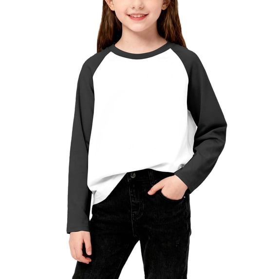 UQJfacai Girls Long Sleeve Mock Neck Pullover Tops Kids Casual Color Block Raglan Tees Fall Winter Soft Cozy Layering Shirts 0-13 Years
