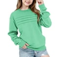 thumbnail image 1 of UQJfacai Girls Long Sleeve Shirts Fall Pleated Tunic Tops Crewneck Basic Tees Blouses Winter Solid Soft Casual Pullover 2-14 Years, 1 of 8